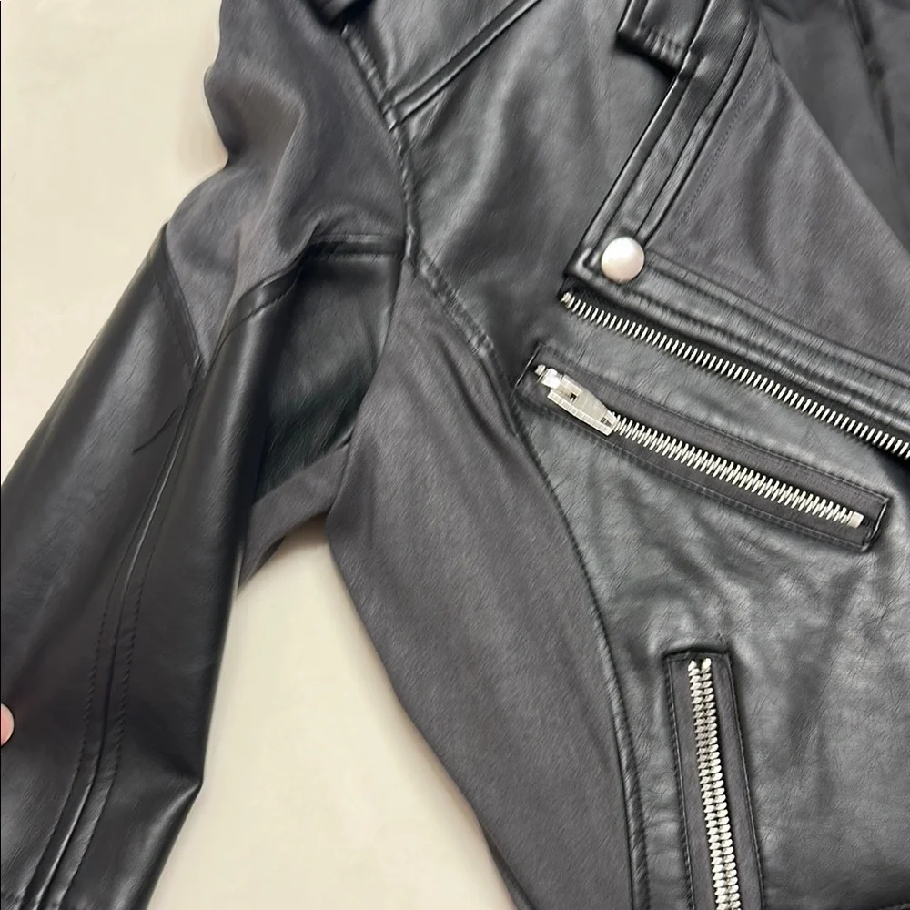 Kate & Mallory Black faux moto Leather Jacket - Picture 3 of 5